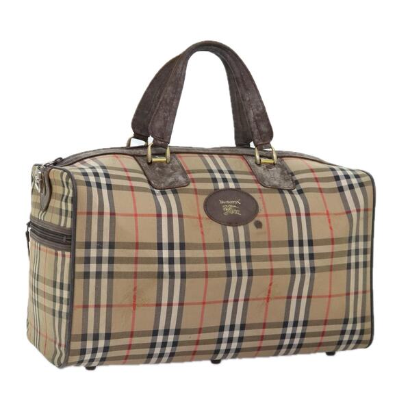 Burberry Nova Check Boston Bag Canvas Beige - Picture 1 of 16